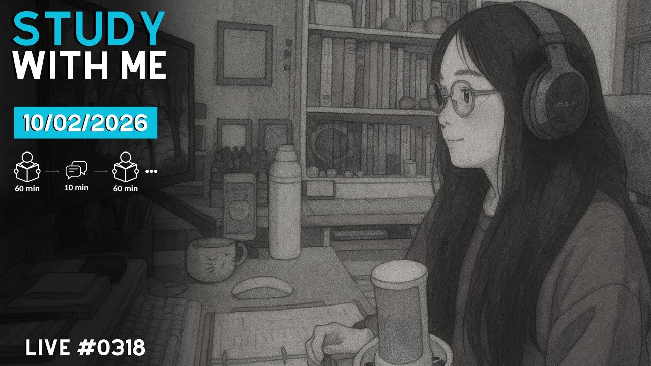 (10.02.2026) #0317 Study with me (04 Horas)📚 Tiemi/Naomi - pomodoro - 60/10 🍅