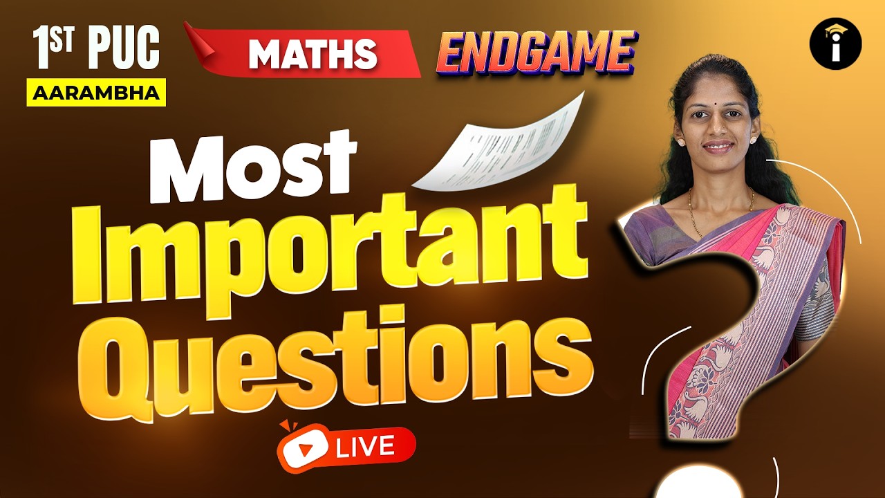 Maths 1st PUC: Topmost Important Questions You Must Know#mathsrevision #exampreparation