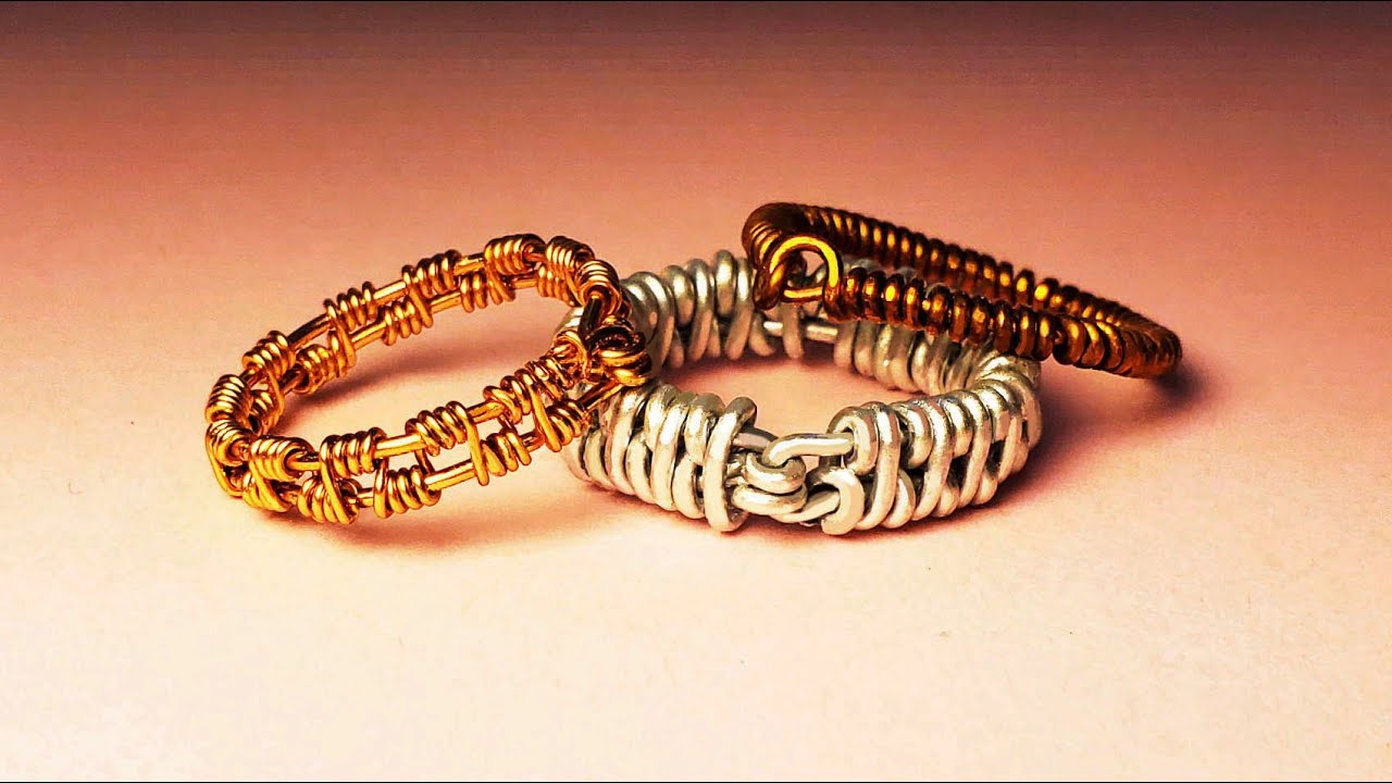 3 Wire Warpped rings 3種金屬繞線戒指 DIY,  wire braid for green hands 銅線編織新手入門, super easy makeing 超容易不手殘
