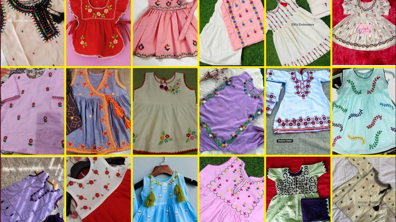 💞New baby girls embroidery clothes designs🔥 # embroidery designs for girl #embroidery mirror work