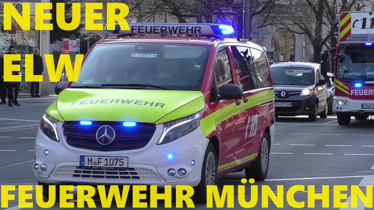 [NEUER ELW] 2x neuer ELW + DLK + HLF + RTW BF München + KdoW UGSan BRK München #MontisEinsatzfahrten