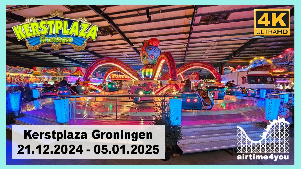 Kerstplaza Groningen 2024 / 2025 - Indoor Kirmes mit tollen Attraktionen - 4K