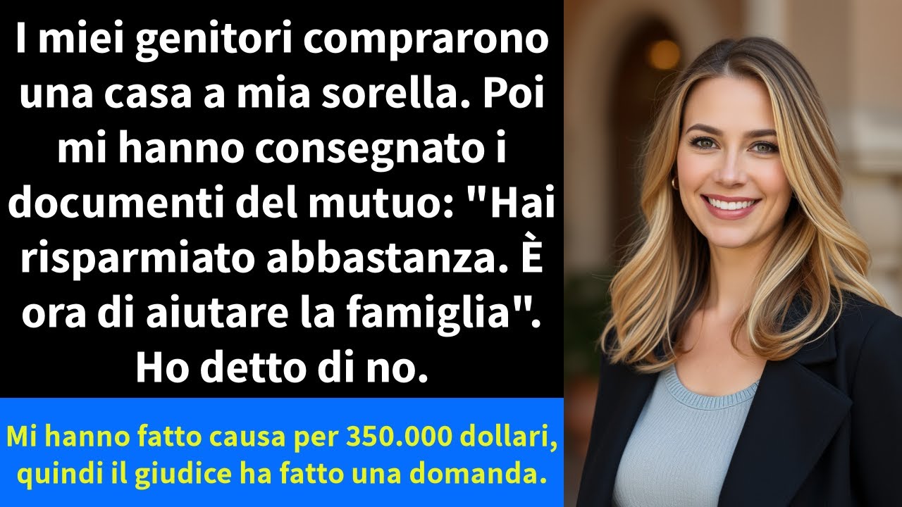 I miei genitori comprarono una casa a mia sorella. Poi mi hanno consegnato i documenti del mutuo: