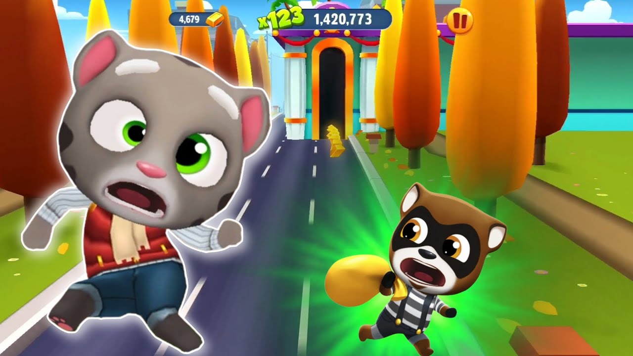 Talking Tom Gold Run Halloween 2018 - Frozen Tom vs Boss Raccoon at the Water Park Ep6