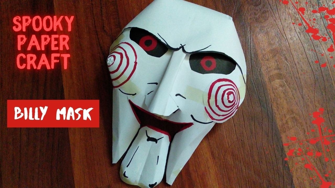 How to make paper Billy Mask from the Saw movie | EASY CRAFT TUTORIAL |
