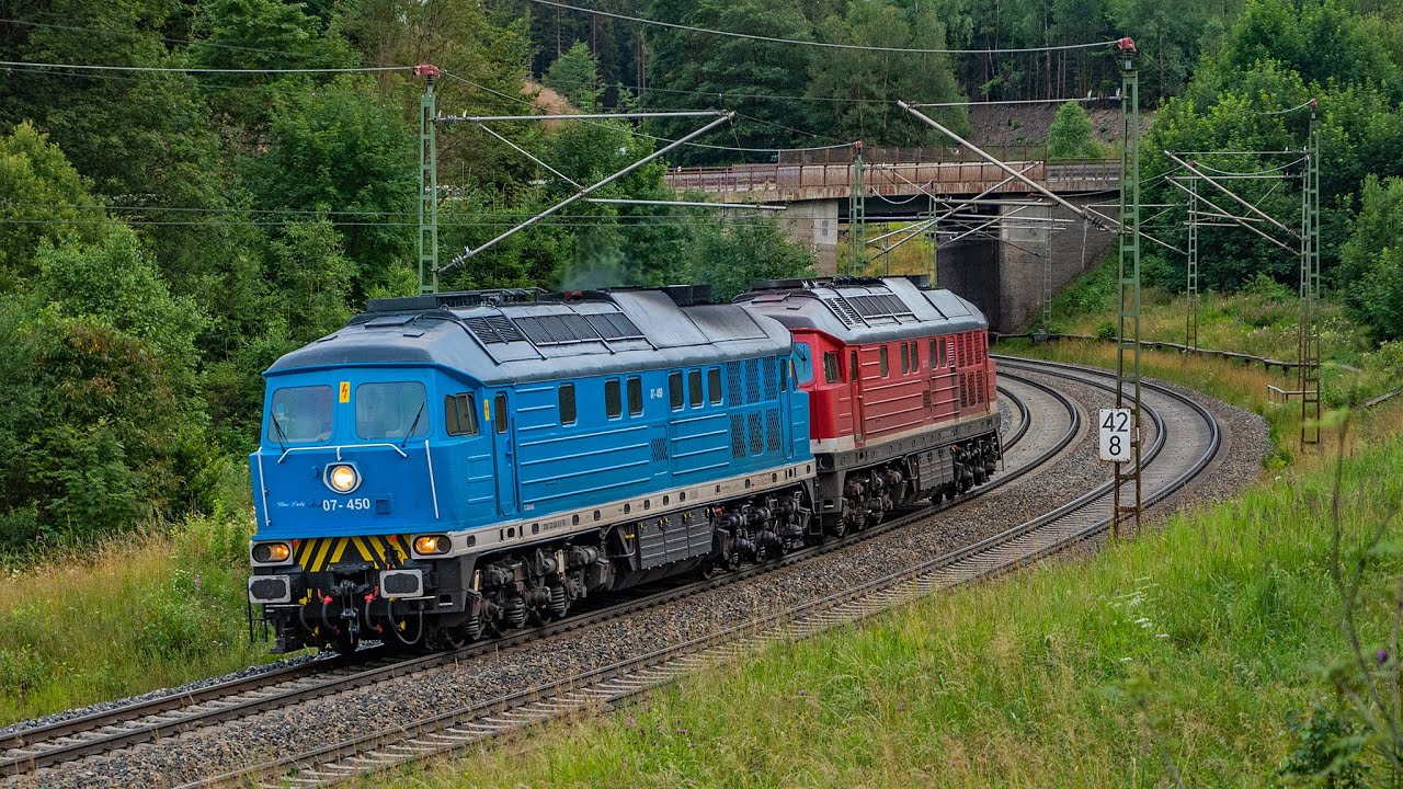 Train4Train 111 + Baumaschine, EuroDual BR159, Rheincargo, Containerzüge uvm auf der Frankenwaldbahn