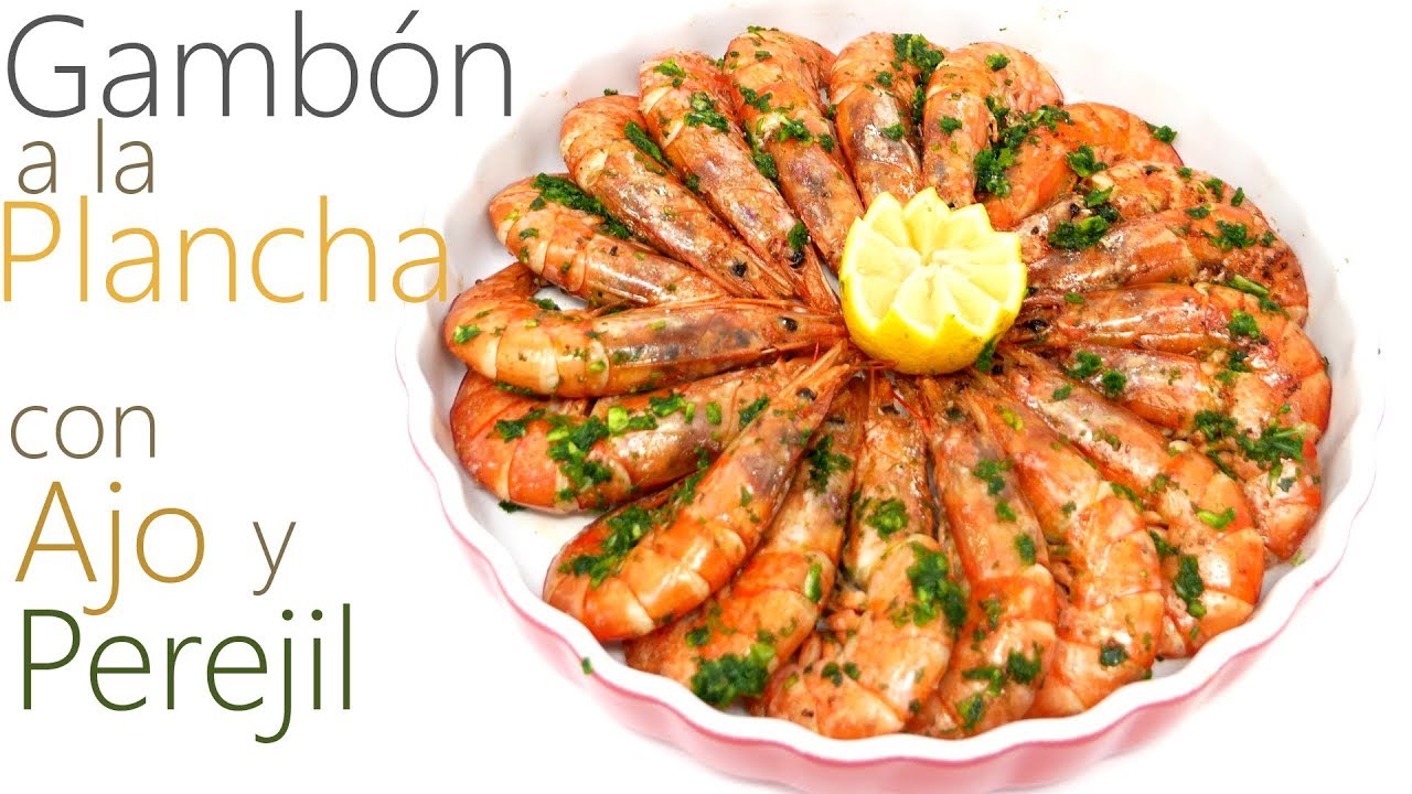 GAMBÓN a la PLANCHA con AJO y PEREJIL 🦐😍 ¡ INCREIBLE y muy FÁCIL!🦐😍