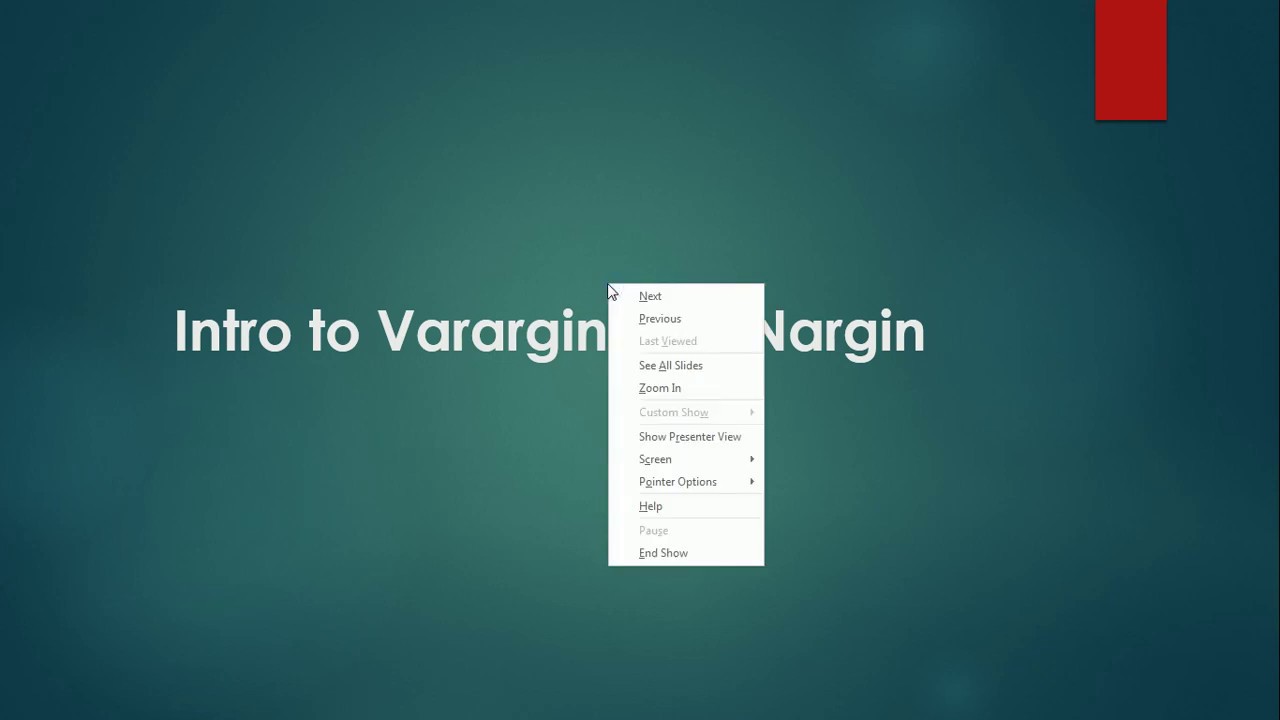 Varargin and nargin in MatLAB