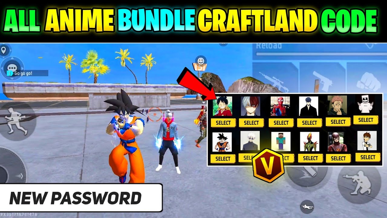 Free Fire Anime Bundle Craftland Map Code || Anime Character Craftland Map || Craftland Map Code