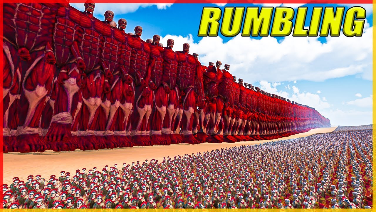 COLOSSAL TITAN RUMBLING ATTACK HUMANITY - Ultimate Epic Battle Simulator 2  UEBS 2 (4K)
