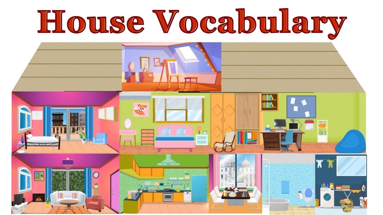 House Vocabulary in English - Parts, Rooms, and Objects