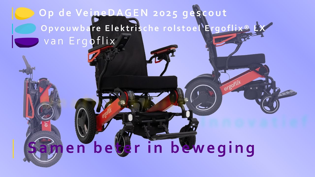 Op de VeineDAGEN 2025 gescout, opvouwbare elektrische rolstoel Ergoflix® XL, Ergoflix
