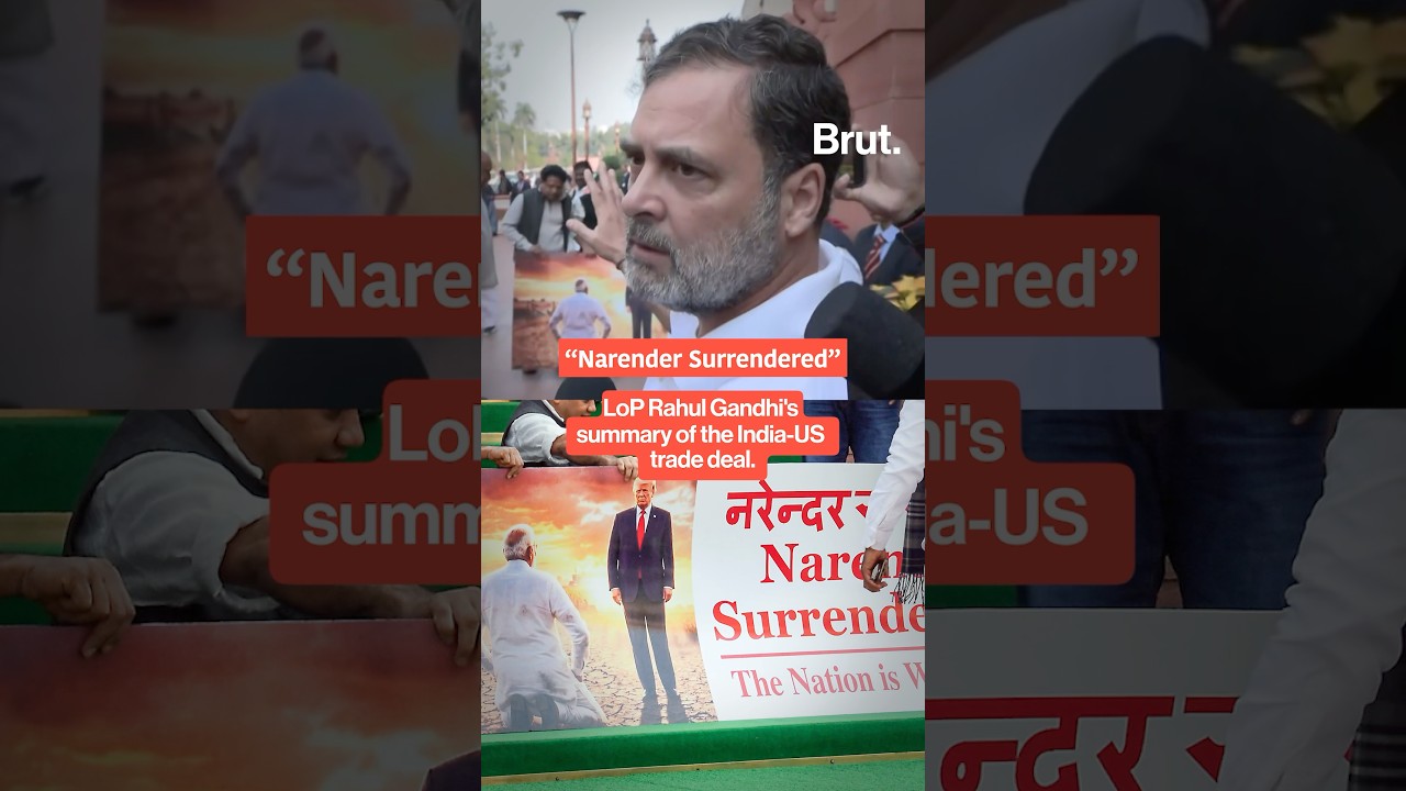 Opposition's protest against the India-US trade deal took an artistic turn outside the parliament.
