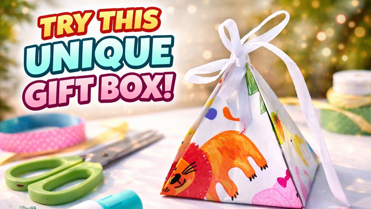 Try This Pyramid Gift Box | Unique Gift box for Small Surprises | Easy Paper Craft Ideas