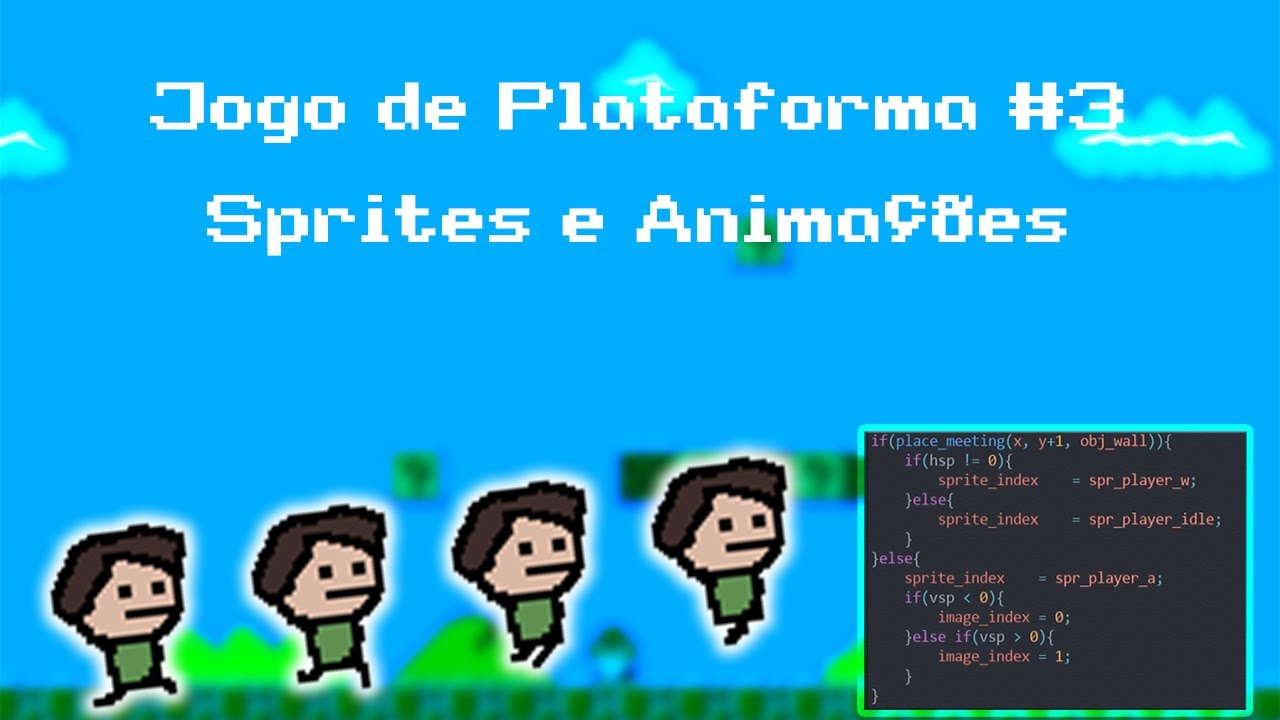 Tutorial - Sprites e animações do Player e arma- GameMaker: Studio 2 - Jogo de Plataforma#2