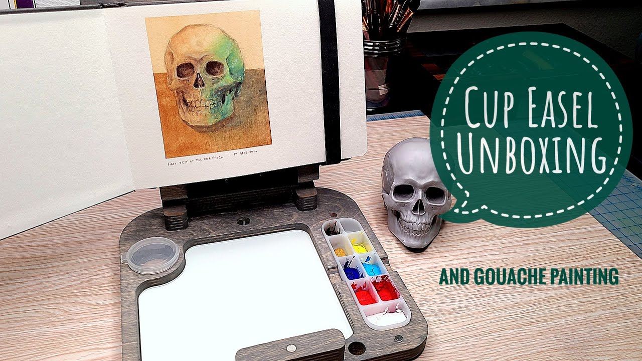 Unboxing and Gouache Painting - Cup Easel Superlite & Etchr Perfect Sketchbook