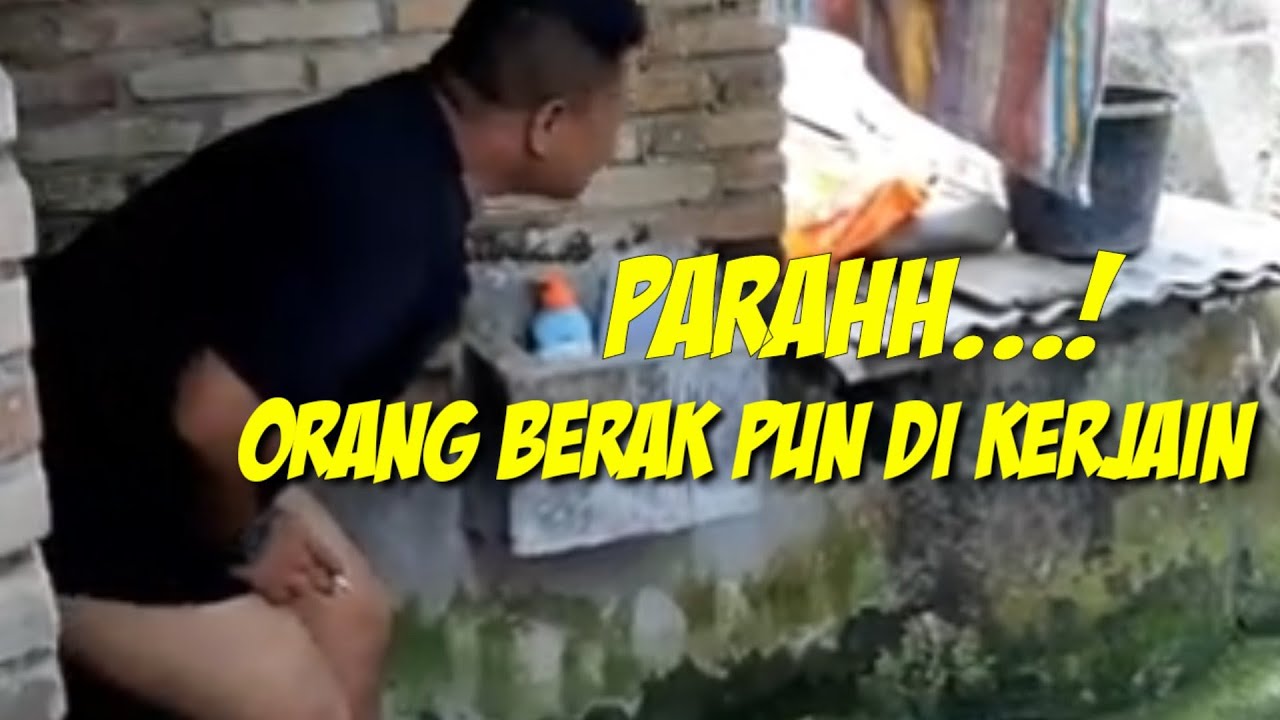 LUCU FULL.. ORANG LATAH LAGI BERAK DI GANGGUIN