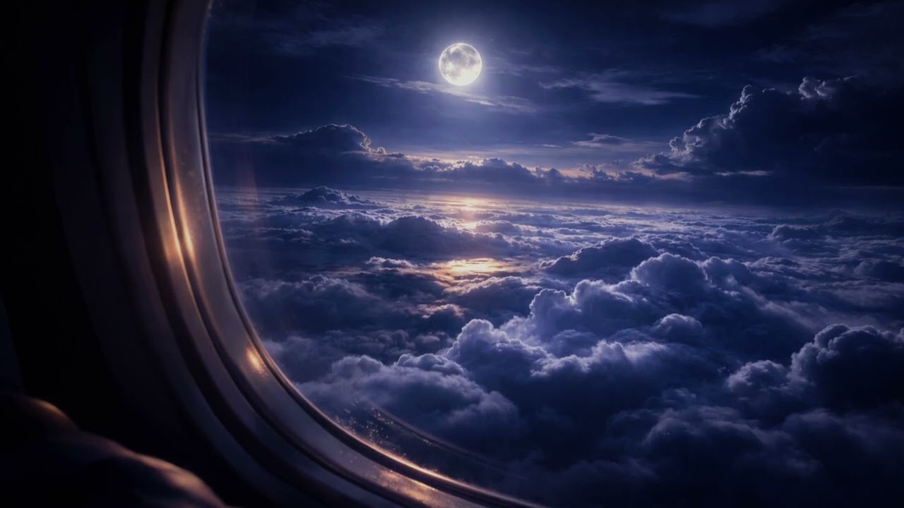 Night Flight Cabin Sounds | Airplane Ambience for Sleep (1 Hour)