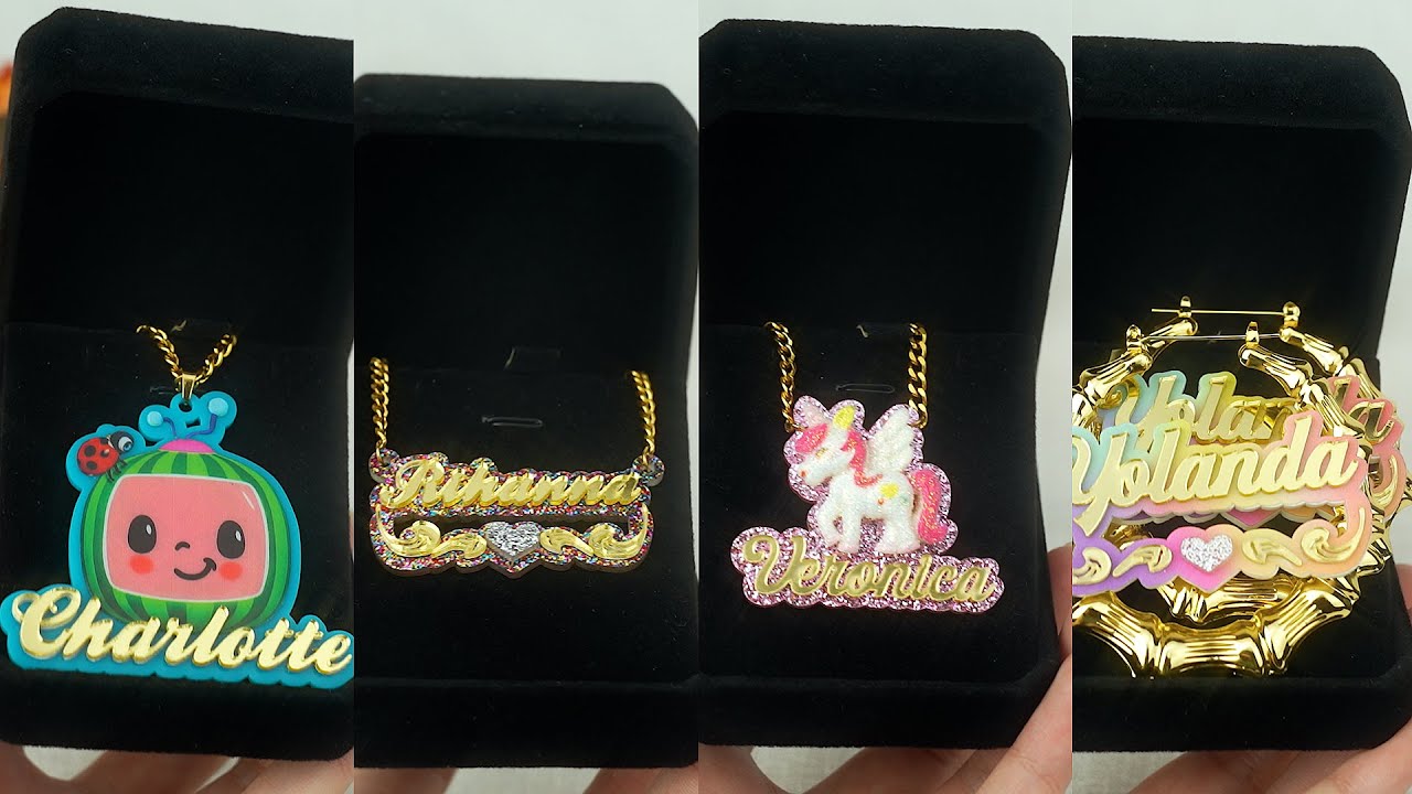 Acrylic Nameplate Jewelry | Silviax Custom Jewelry