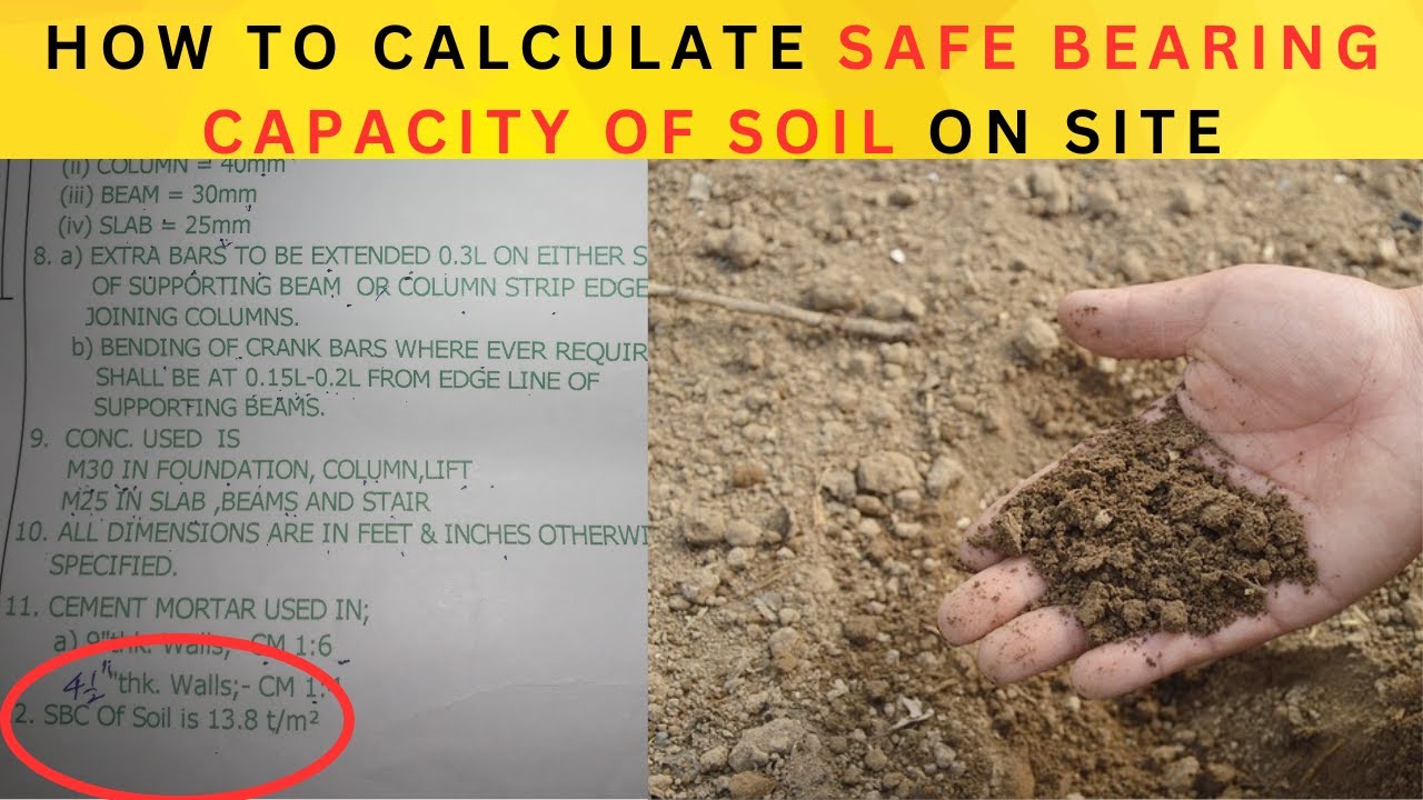 How To Calculate Safe Bearing Capacity of Soil On Site//Drop Weight Method//Anchorage Length/lapping