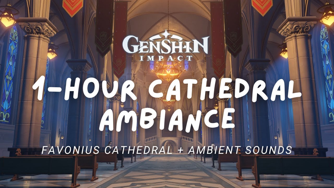 Night at the Favonius Cathedral ⛪ 1-Hour Church Ambiance | Genshin Impact 原神 [No Music, No Ads]