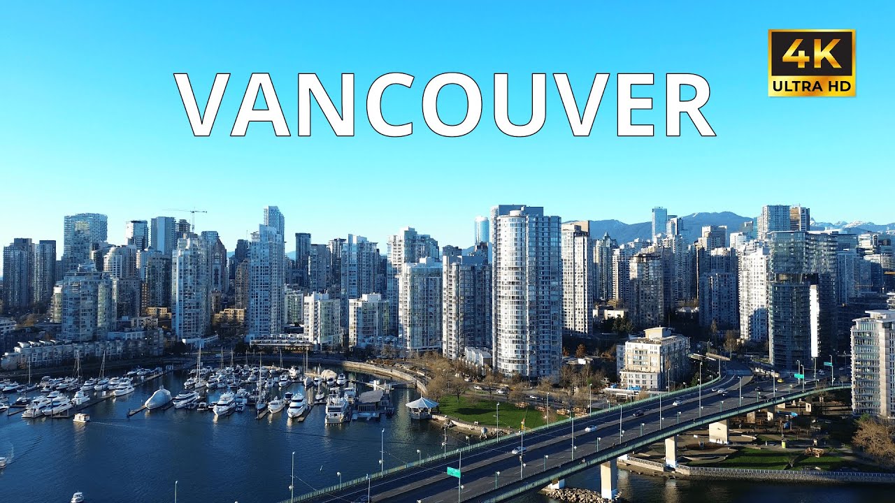 Stunning Drone Flight Over Downtown Vancouver 🚁 | False Creek, Cambie Bridge & Science World 🇨🇦| 4K