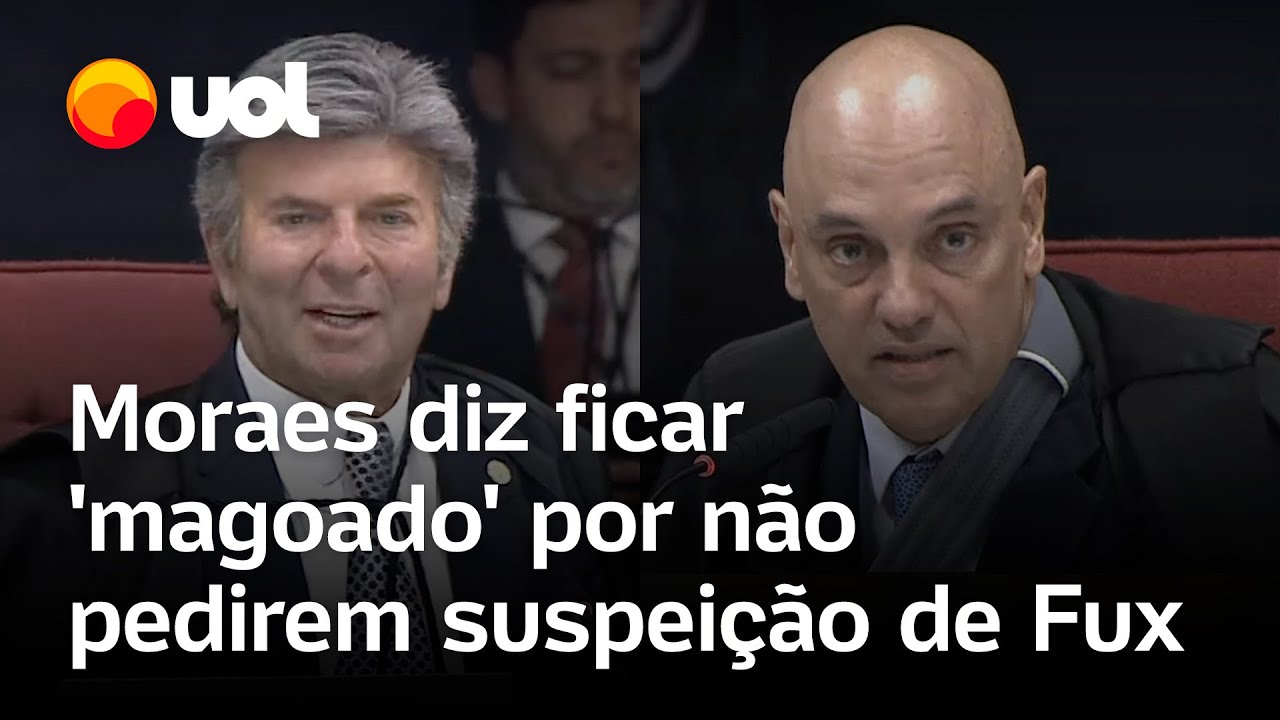 Moraes brinca e diz ficar 'magoado' por advogados não pedirem a suspeição do ministro Fux
