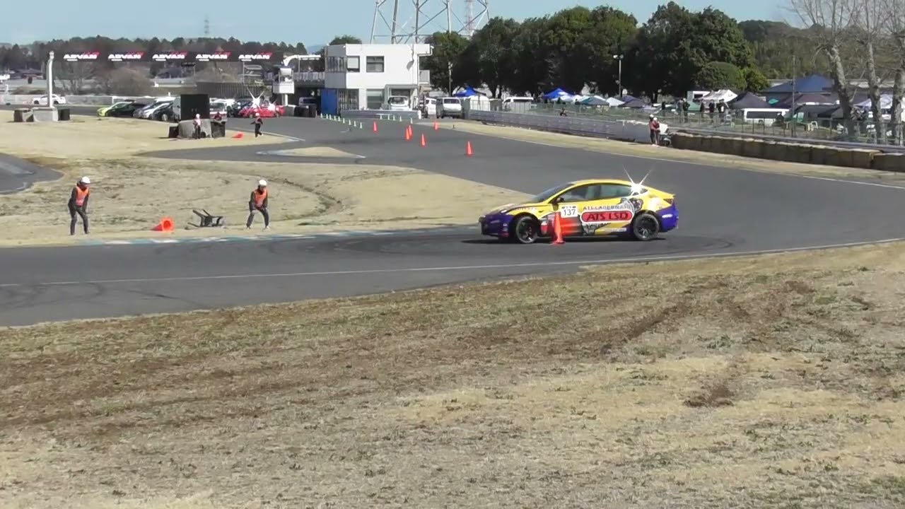 2026 JGCRd1　筑波TC1000  公開練習１本目安木　TESLA MODEL3 GYMKHANA　テスラ　ジムカーナ
