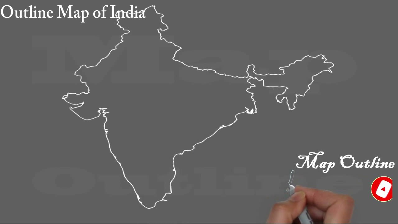 How to draw Map of India / Outline Map of India / Easy Trick to Draw Map of India
