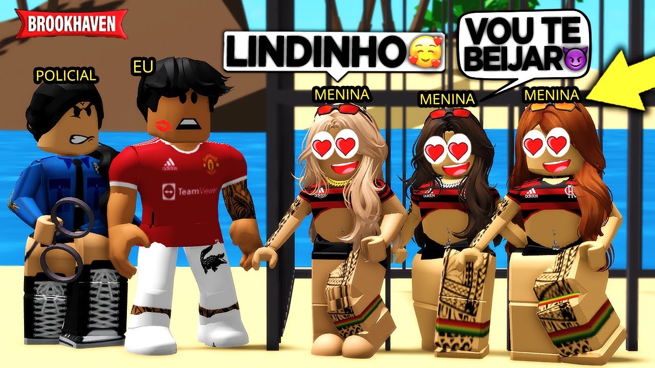 Fui PRESO na MESMA CELA QUE As MENINAS APAIXONADAS... BROOKHAVEN Roblox