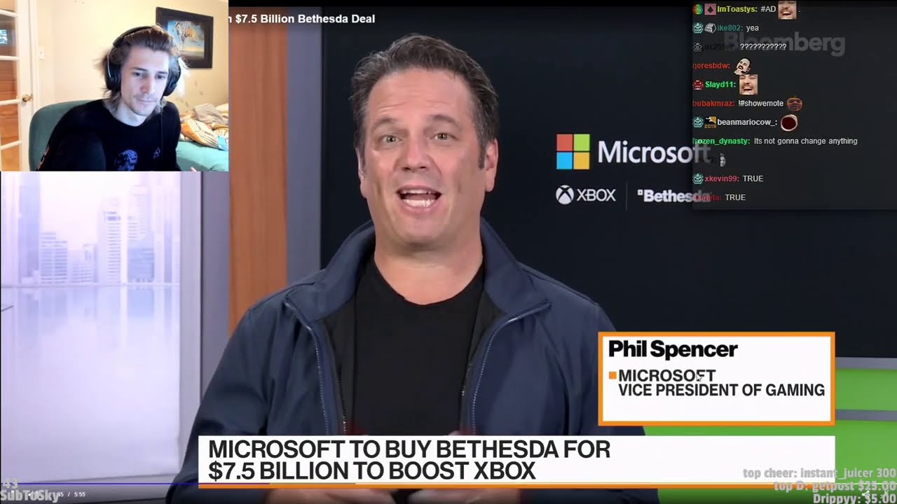 xQc Reacts to 'Microsoft to Buy Bethesda for $7.5 Billion to Boost Xbox'
