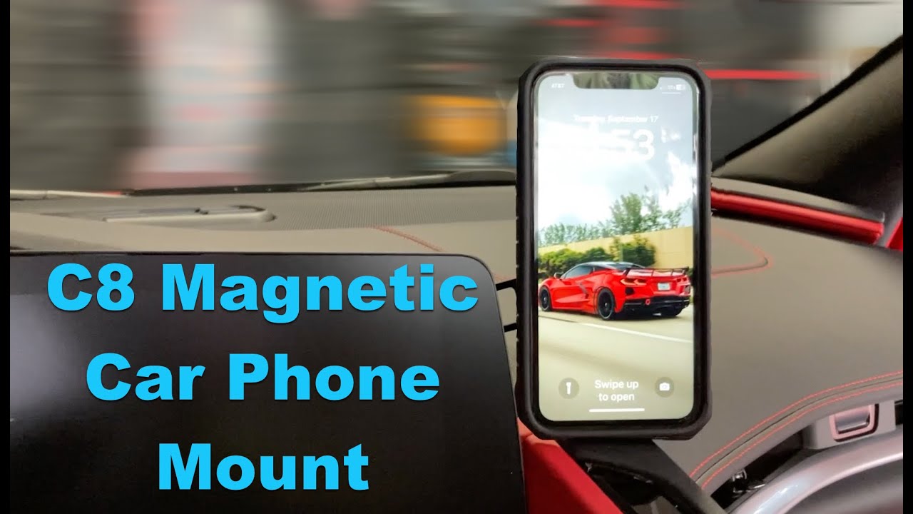 Best Cheap C8 corvette Phone Mount Magnetic install & review Iphone Galaxy Samsung Android case