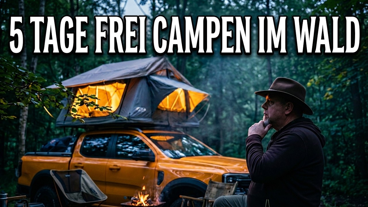 4 Nächte Frei Camping in Deutschland im Wald. Kein Campingplatz. Mit Dachzelt, Kind und Hund 