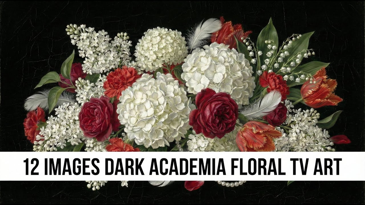 Dark Academia Screensaver for TV | Dutch Golden Age Floral Art 4K | Baroque Still Life (12 Scenes)