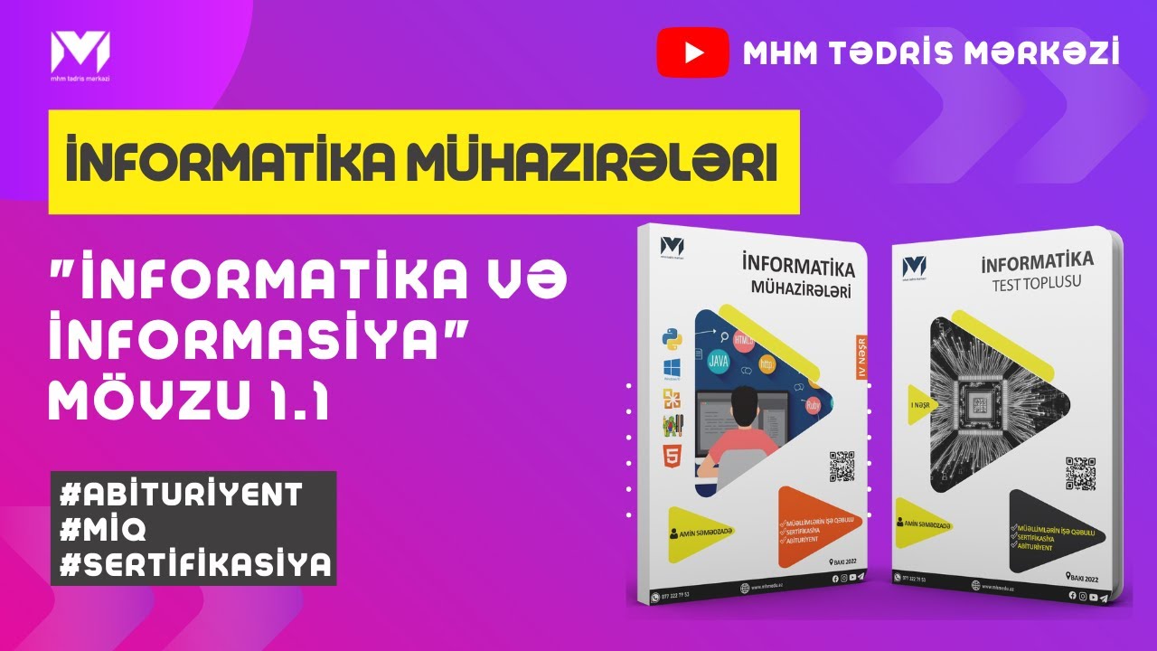 Amin müəllim | FƏSİL 1. Mövzu 1.1.İnformatika və İnformasiya