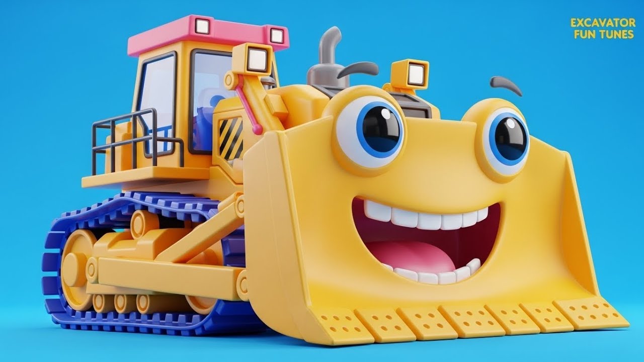 Excavator, Crane & Bulldozer Build a City | Educational 3D Songs
