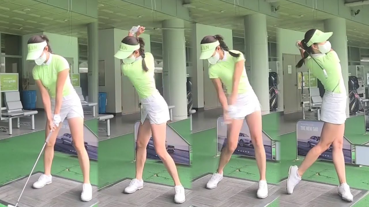레전드 스윙스피드, 하체리드의 교본! KLPGA 프로 이루나 미녀골퍼의 골프스윙!!