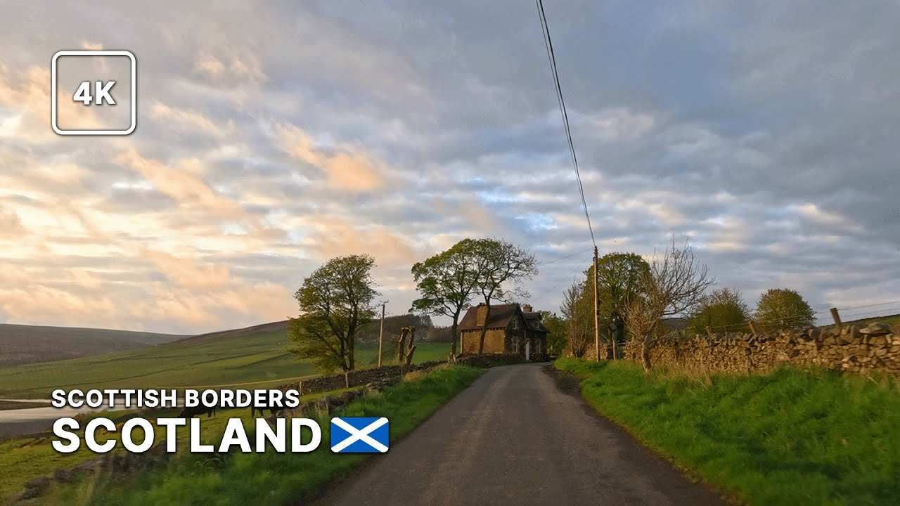 Relaxing 4K Drive in Scotland | Scottish Borders | Timelapse