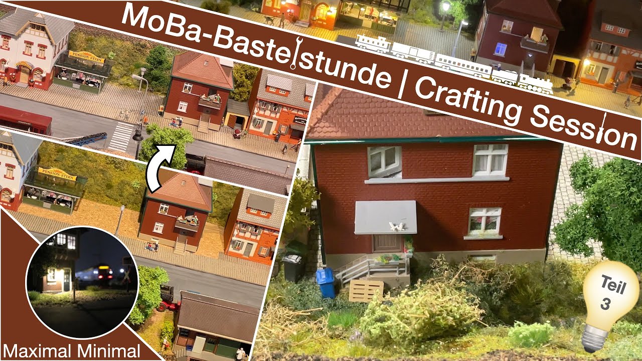 MoBa-Bastelstunde – Häuserbeleuchtung mal anders - Teil 3 | Vegetation, Figuren & Deko 🏡💡