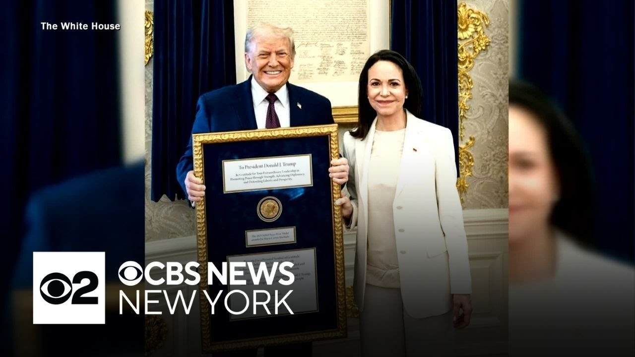 Venezuela's Machado presents Trump with her Nobel Peace Prize