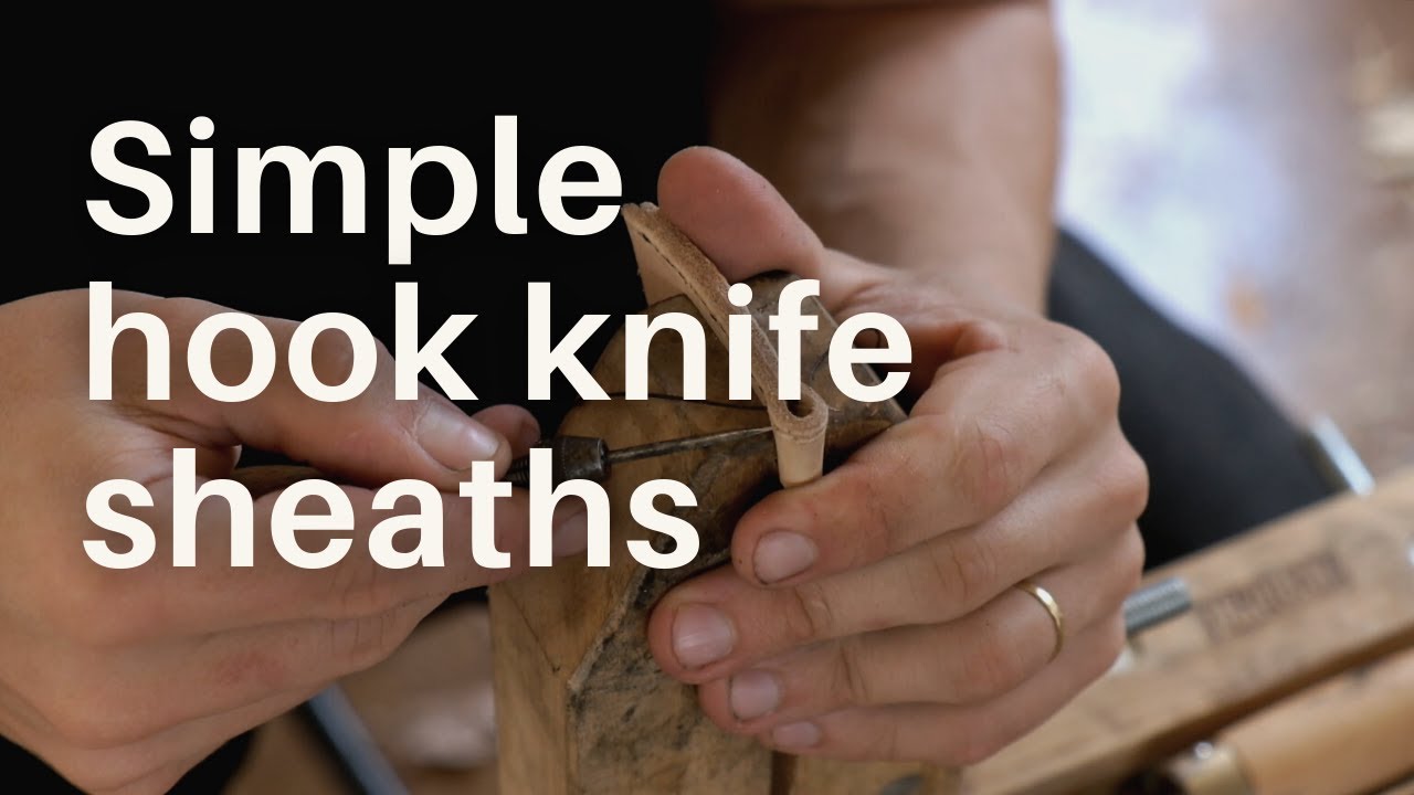 Make a cover for your hook knife / spoon knife - edge protection - basic leather working.