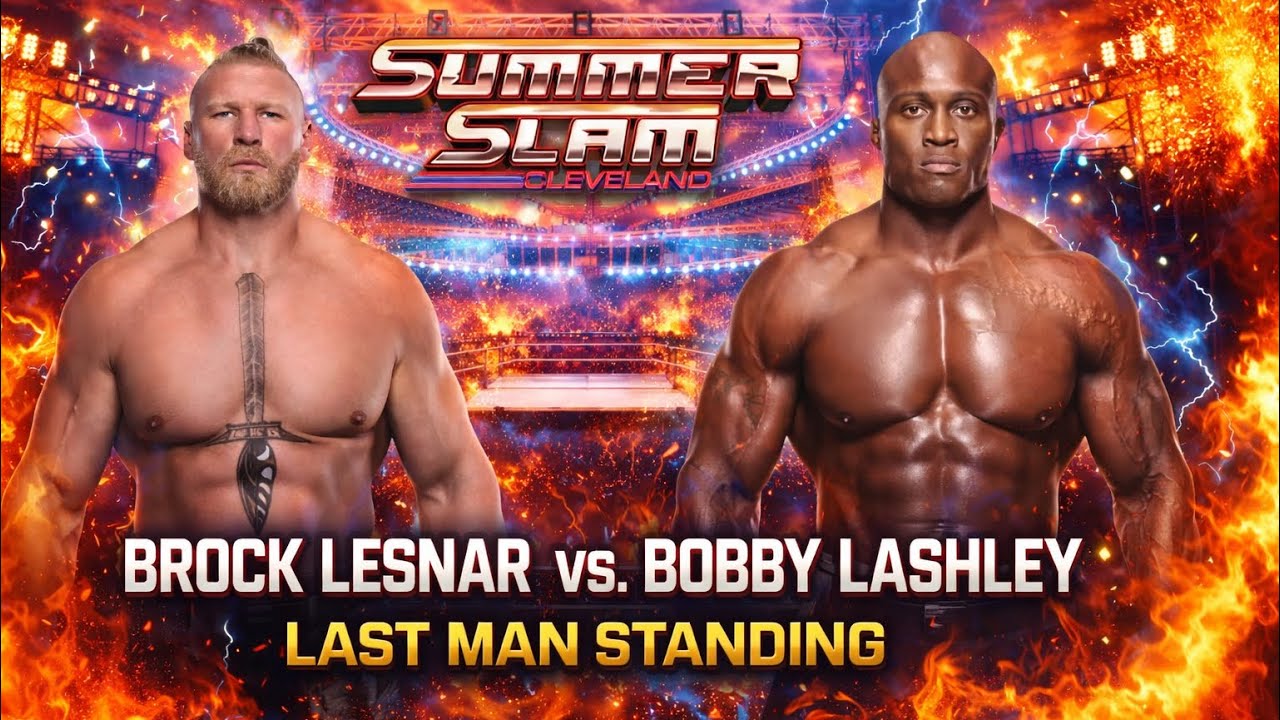 BROCK LESNAR VS BOBBY LASHLEY FULL MATCH— LAST MAN STANDING MATCH FULL HD 4K!! #wwe #viral 