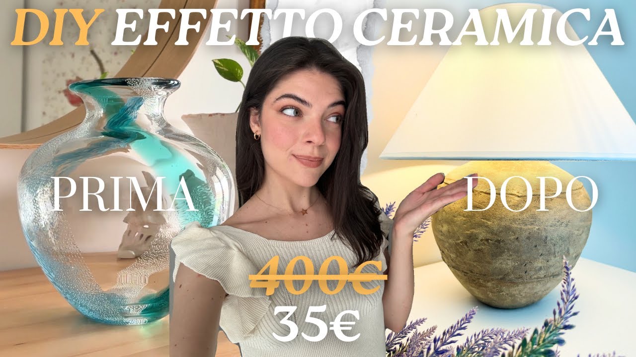 🎨 Fai da te EFFETTO CERAMICA su VASO di vetro | Come realizzarlo low budget DIY *super facile*