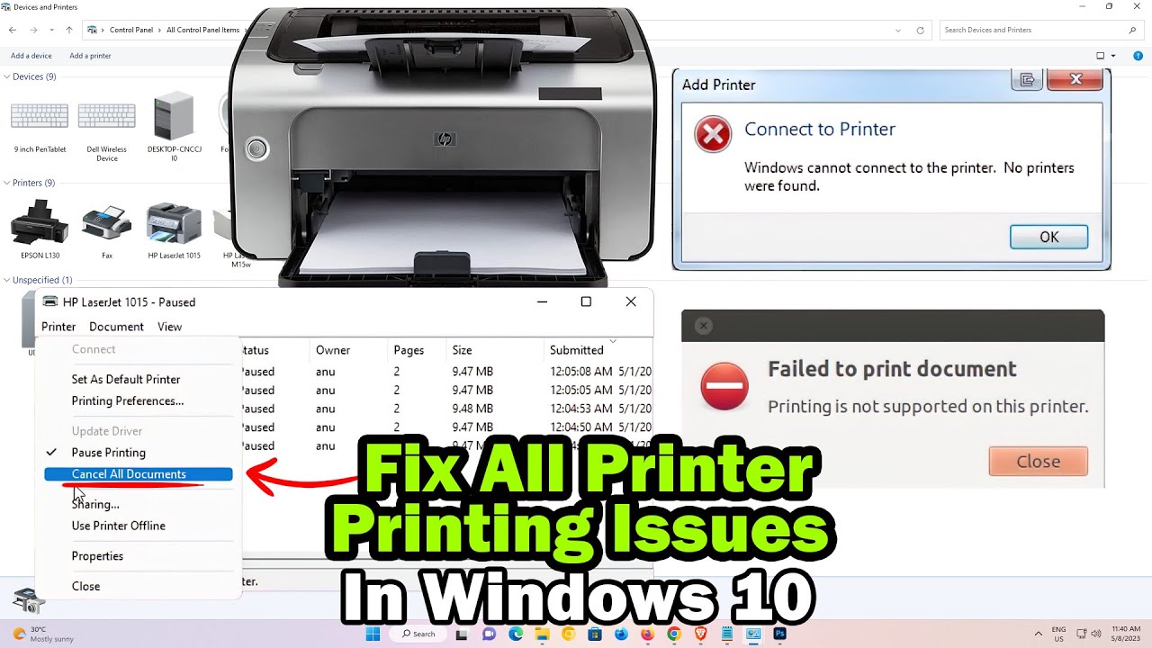 How to Fix All Printer Printing Issues In Windows 10 PC or Laptop