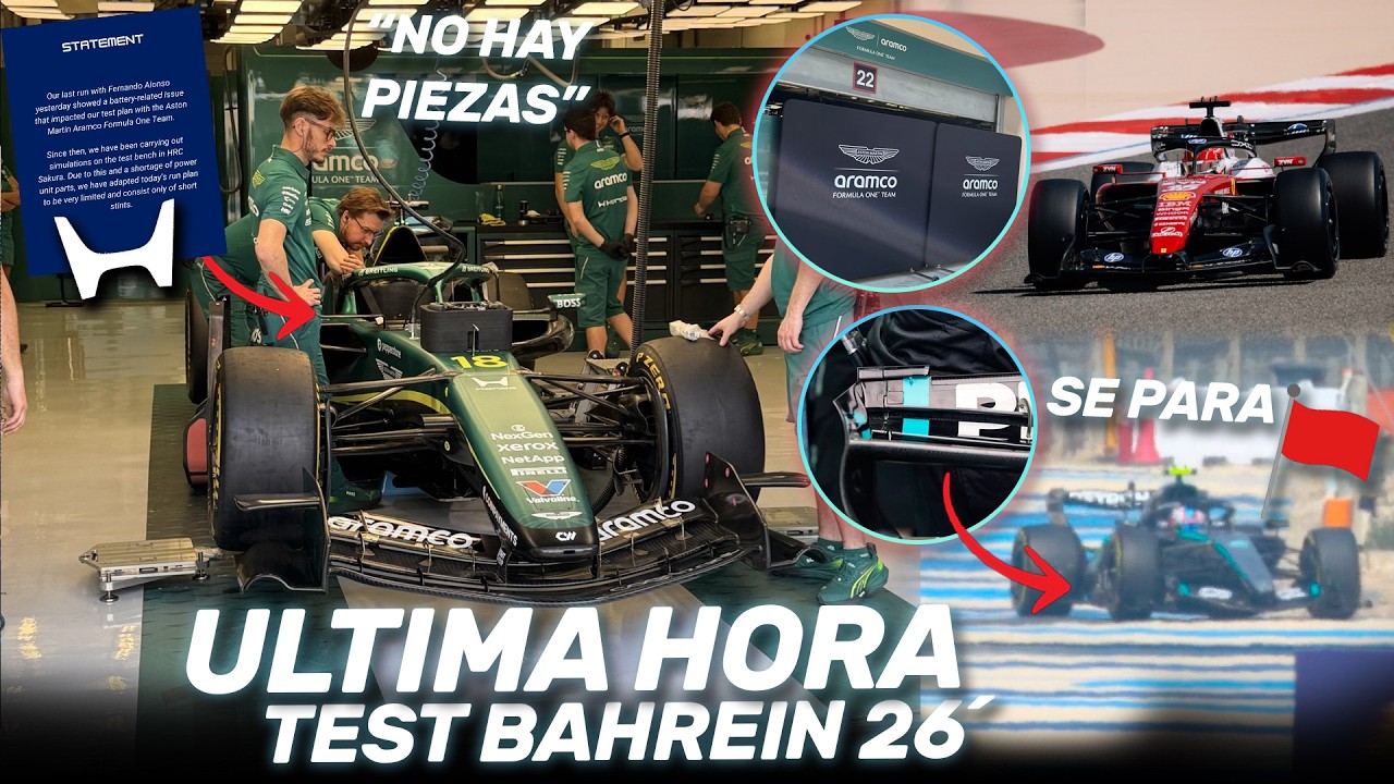 ¡¡RIDICULO de HONDA y ASTON MARTIN!! MERCEDES se PARA - RESUMEN MAÑANA DIA 3 TEST de BAHREIN F1 2026