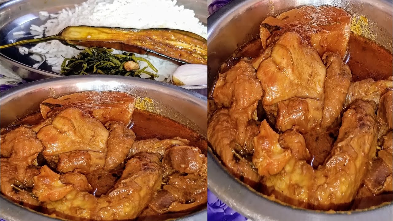 শীতের দুপুরে কনকনে ঠান্ডায় ঝালঝাল মুরগিকষা সাথে গরমগরম ভাত আর রয়েছে বেগুনভাজা ও মেথিশাকভাজা