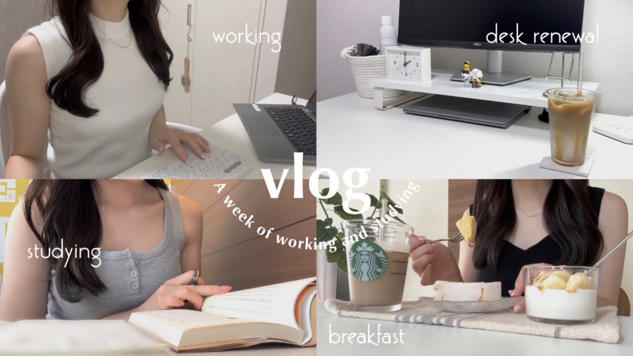 〈vlog〉働きながら勉強する社会人のリアルな1週間📚｜マイペースに勉強再開、時短自炊🥣、デスクリニューアル💻