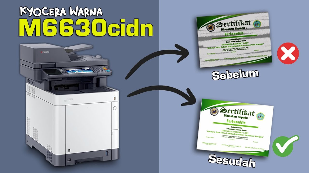 Perbaiki hasil cetak Kyocera warna M6630cidn ❗Hasil fotocopy printer laser color kotor.