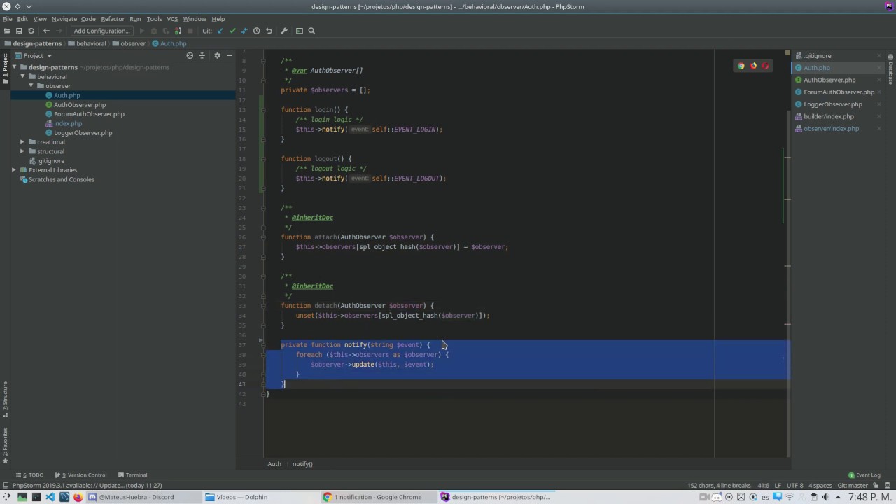 Observer Design Pattern in PHP