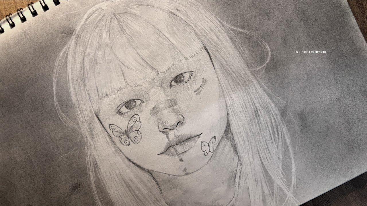 How To Draw White Hair Girl Portrait Easy Way 